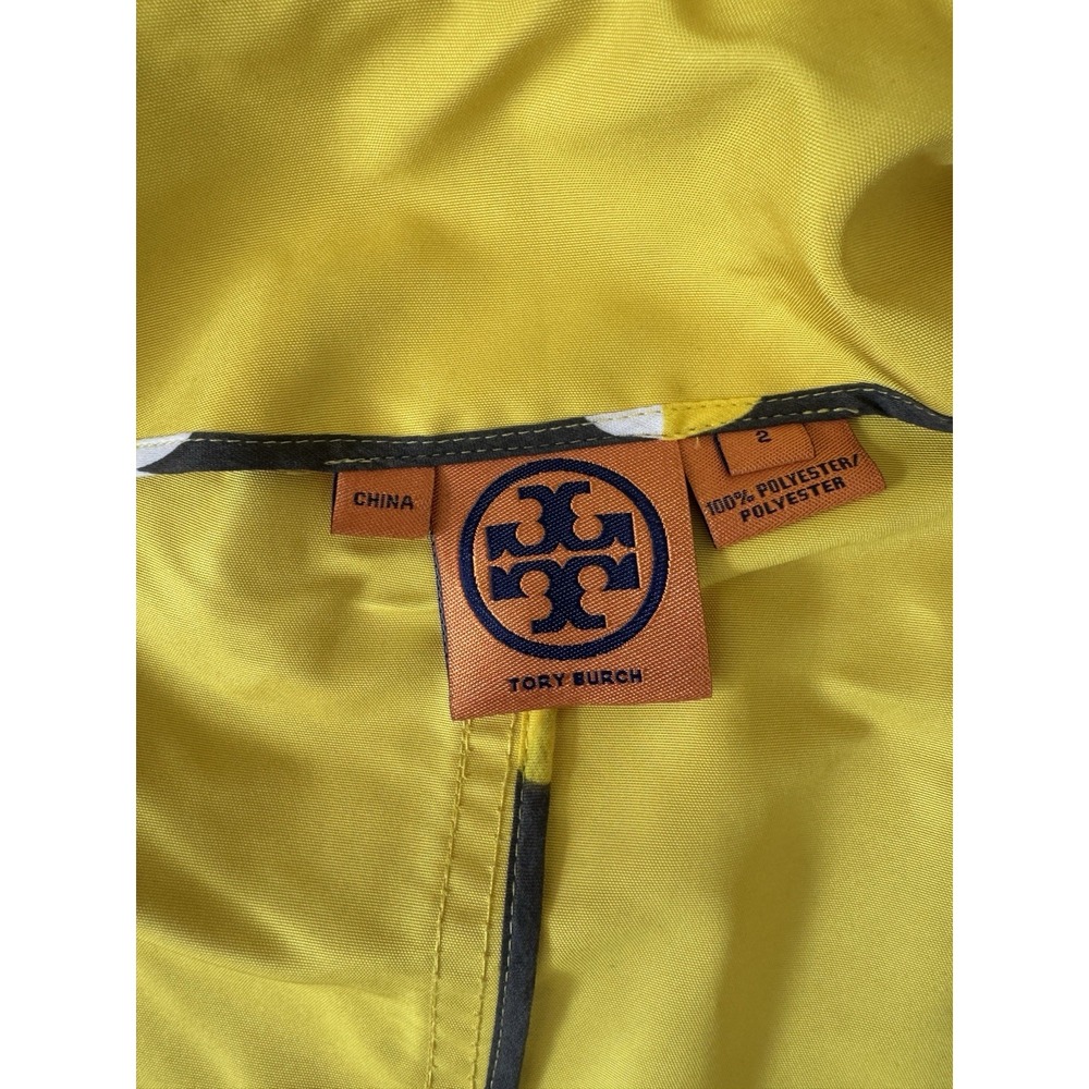 Tory Burch Trench/Raincoat Collared Button Up Women's Size 2 Yellow - Picture 11 of 13
